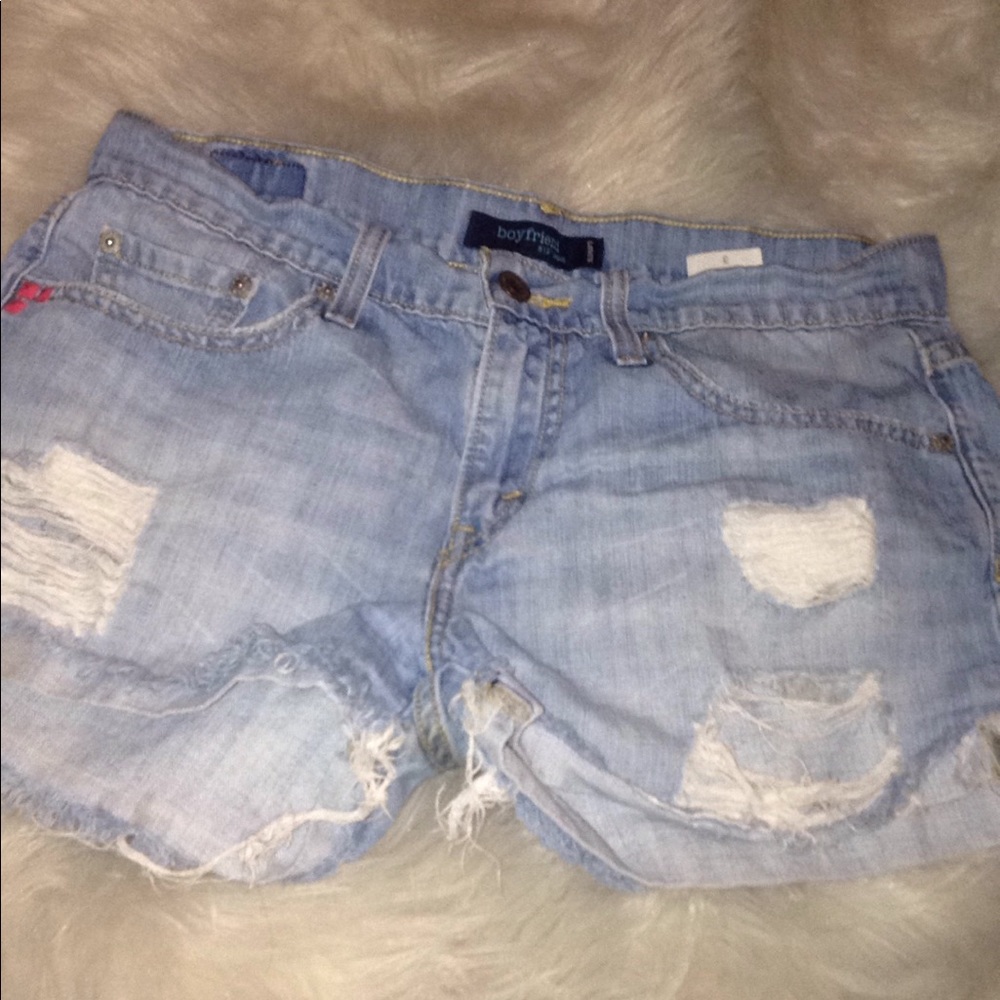 Light wash distressed Jean shorts